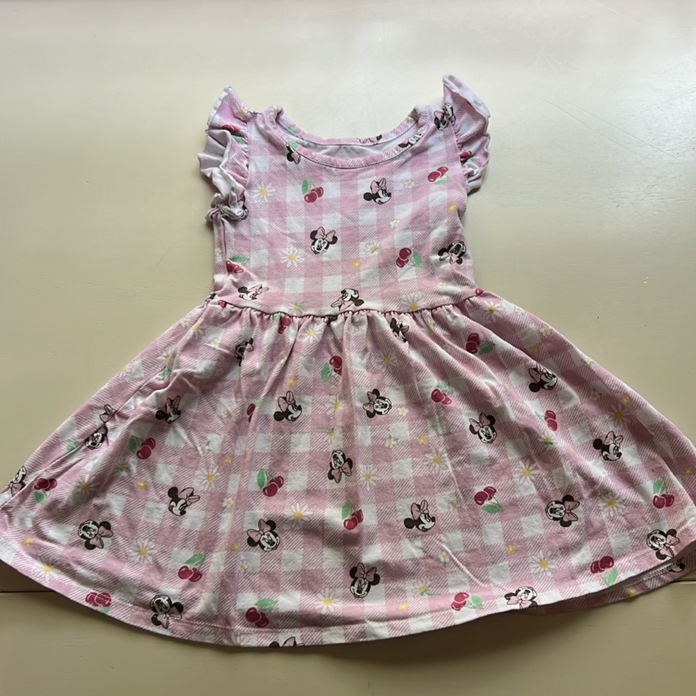 Disney Minnie Mouse Pink Plaid Toddler Dress